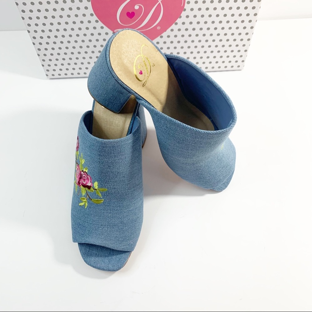 Slide on Heel in Blue Jean - Picture 5 of 7